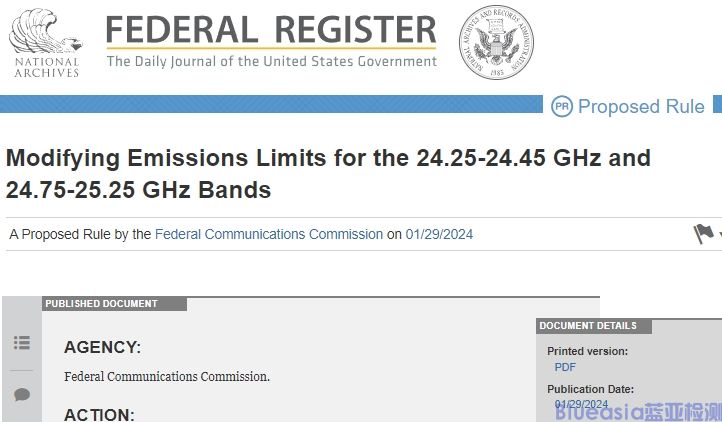 美国FCC提议修改24.25-24.45 GHz和24.75-25.25 GHz频段发射限值(图1)